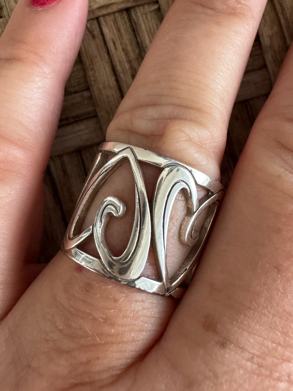 Brighton Christo Prague Heart Silver Wide Ring Size 7